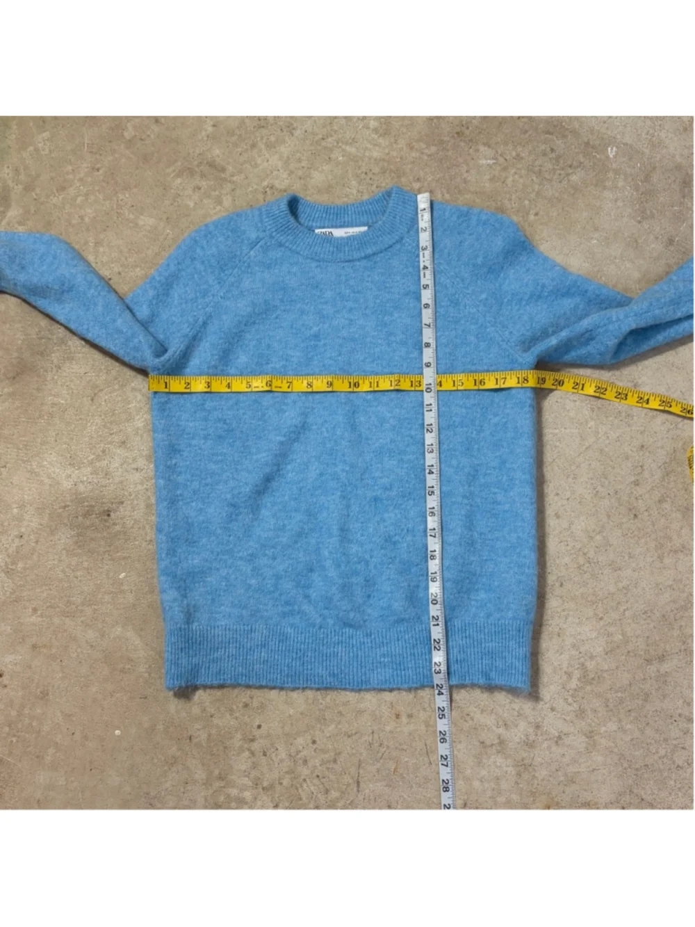 Zara Crewneck Sweater Women’s Small Alpaca Wool Blend Long Sleeve Blue